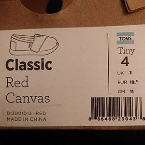 Toms canvas tiny shoes